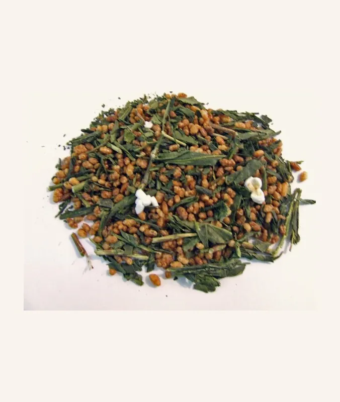 Genmaicha — green tea leaves with roasted brown rice