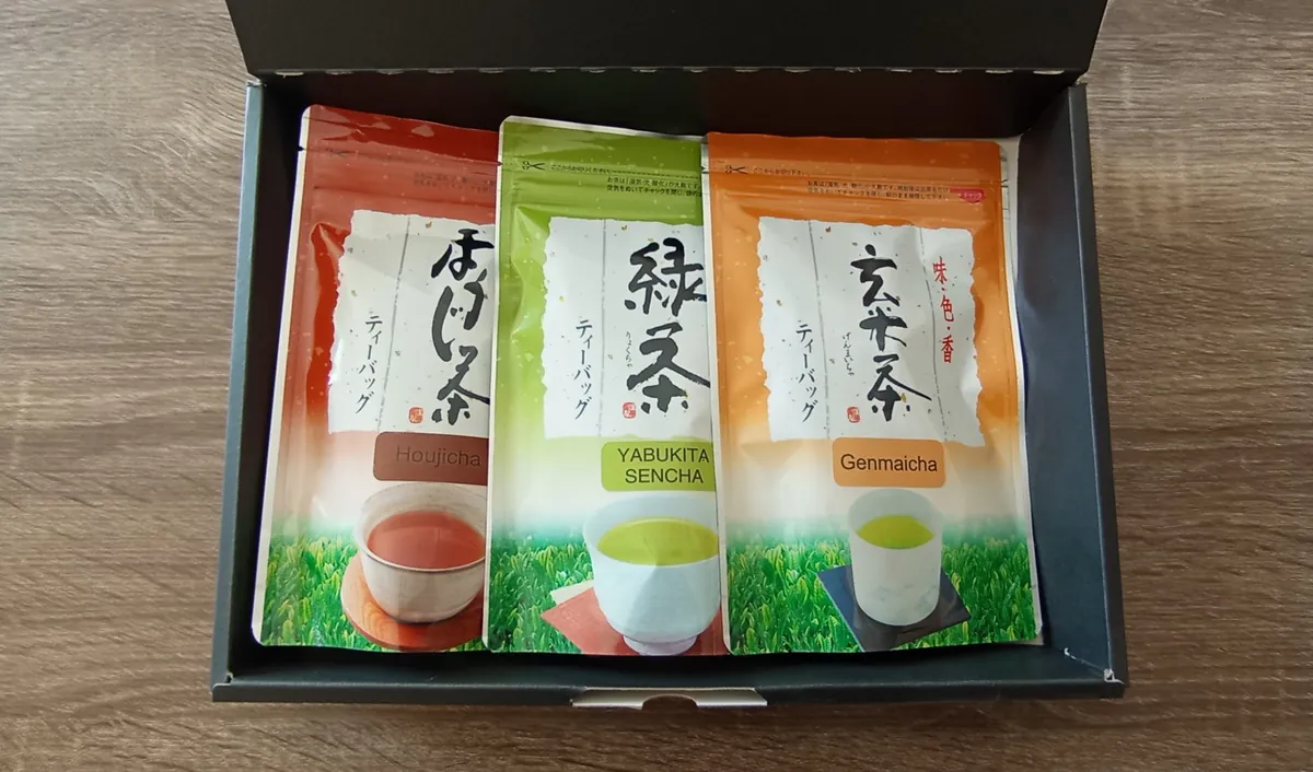Tea bag gift box — Hojicha, Yabukita Sencha and Genmaicha — product